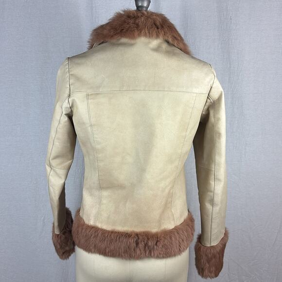 Vero Moda Y2K Leather & Fur Trim Jacket - Picture 5 of 10